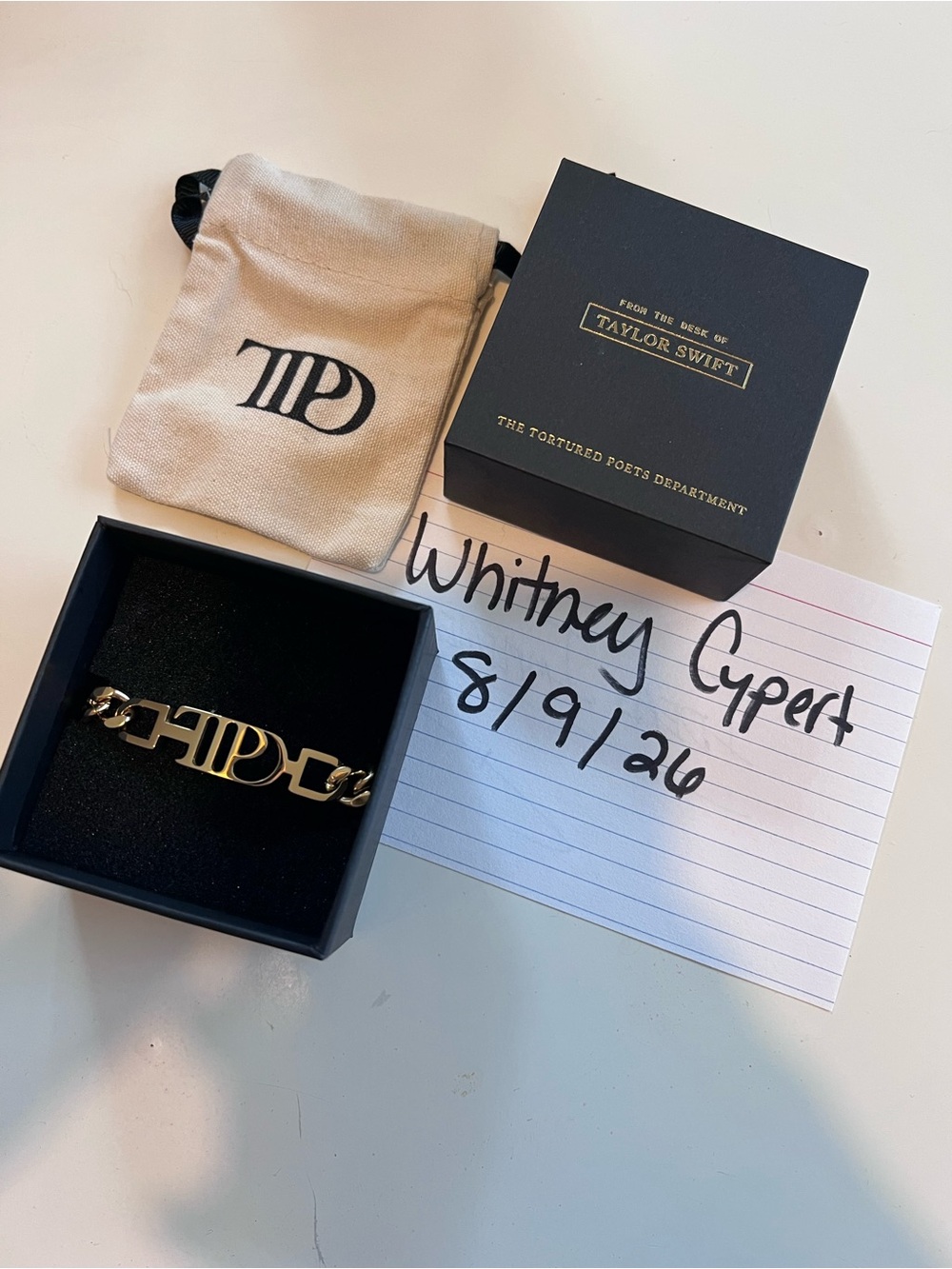 Official Taylor Swift Gold TTPD Logo Bracelet